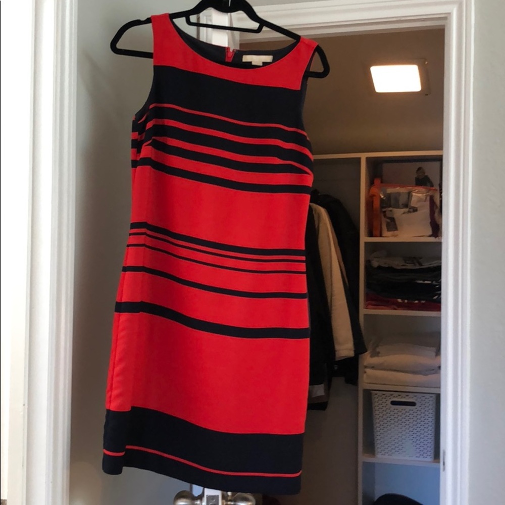 Banana republic red & navy shift dress